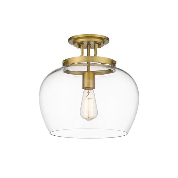 473SF13-OBR-Z-Lite-Joliet - 1 Light Semi-Flush Mount In Modern Style-12.5 Inches Tall-Olde Brass Finish