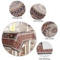 thumbnail image 3 of Rectangle Tablecloth Waterproof & Stainproof Tablecloths, Red Brown Pattern Oriental Washable Polyester Table Cloth Wrinkle-Free Fabric Table Cover for Dining/Party/Wedding, 3 of 6