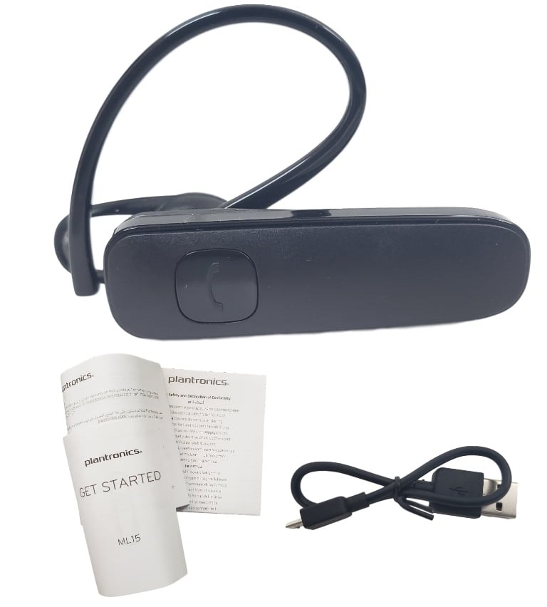 Inwoner kat Rechthoek Poly ML15 Plantronics Mobile Bluetooth Headset Comfortable Fit with 6 Hours  of Talk Time, Weight 0.32 OZ ( Black ) 204666-05 FITE15 - Bulk Packaging -  Walmart.com