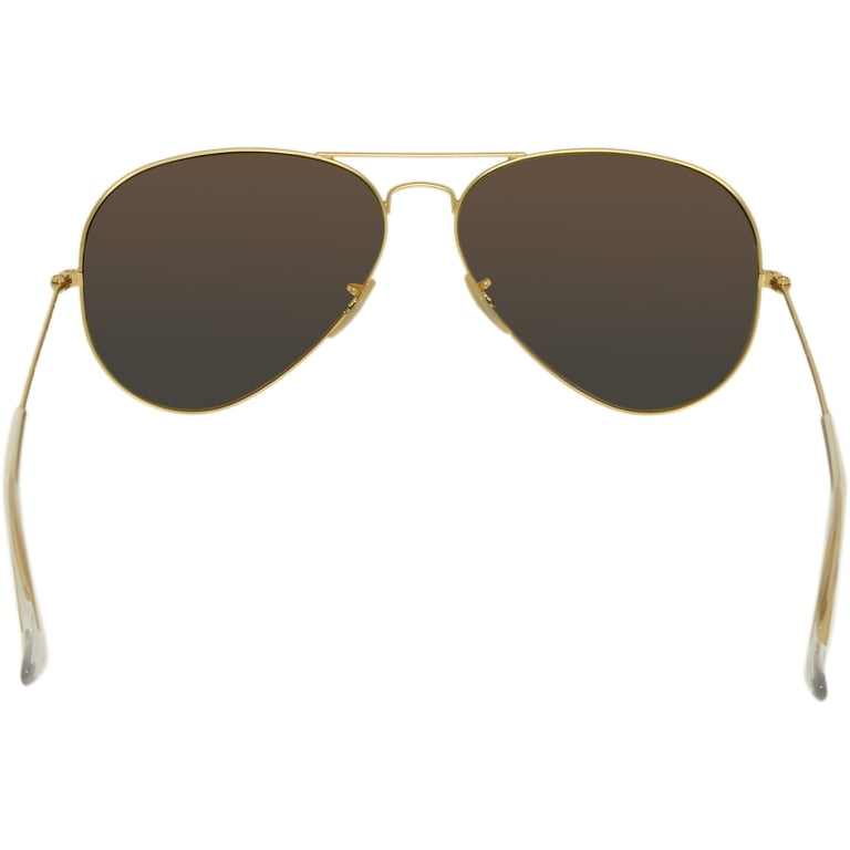 Unisex Gold Mirrored Aviator Ray-Ban Sunglasses. AVIATOR CHROMANCE Sunglasses in Gold and Silver/Brown  main image 2