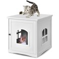 thumbnail image 2 of Canddidliike Side Table Nightstand Decorative Cat House-White，Cat Houses for Outdoor/Indoor Cats, Cat Furniture, 2 of 8