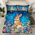 thumbnail image 2 of Castle Fairy Animal Rabbit 4-Piece Full Size Sheets for Teens Boys Girls,Starry Sky Bed Sheets,Botanical Flowers Lightweight Sheet Sets,Ultra Soft Home Decor, 2 of 7