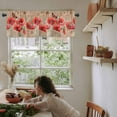 thumbnail image 6 of Window Valance for Kitchen,Retro Red Poppy Flower Butterfly Curtain Valances Rod Pocket Short Curtains,Vintage Floral Letter Back Privacy Window Treatment for Bedroom Bathroom Living Room, 6 of 8