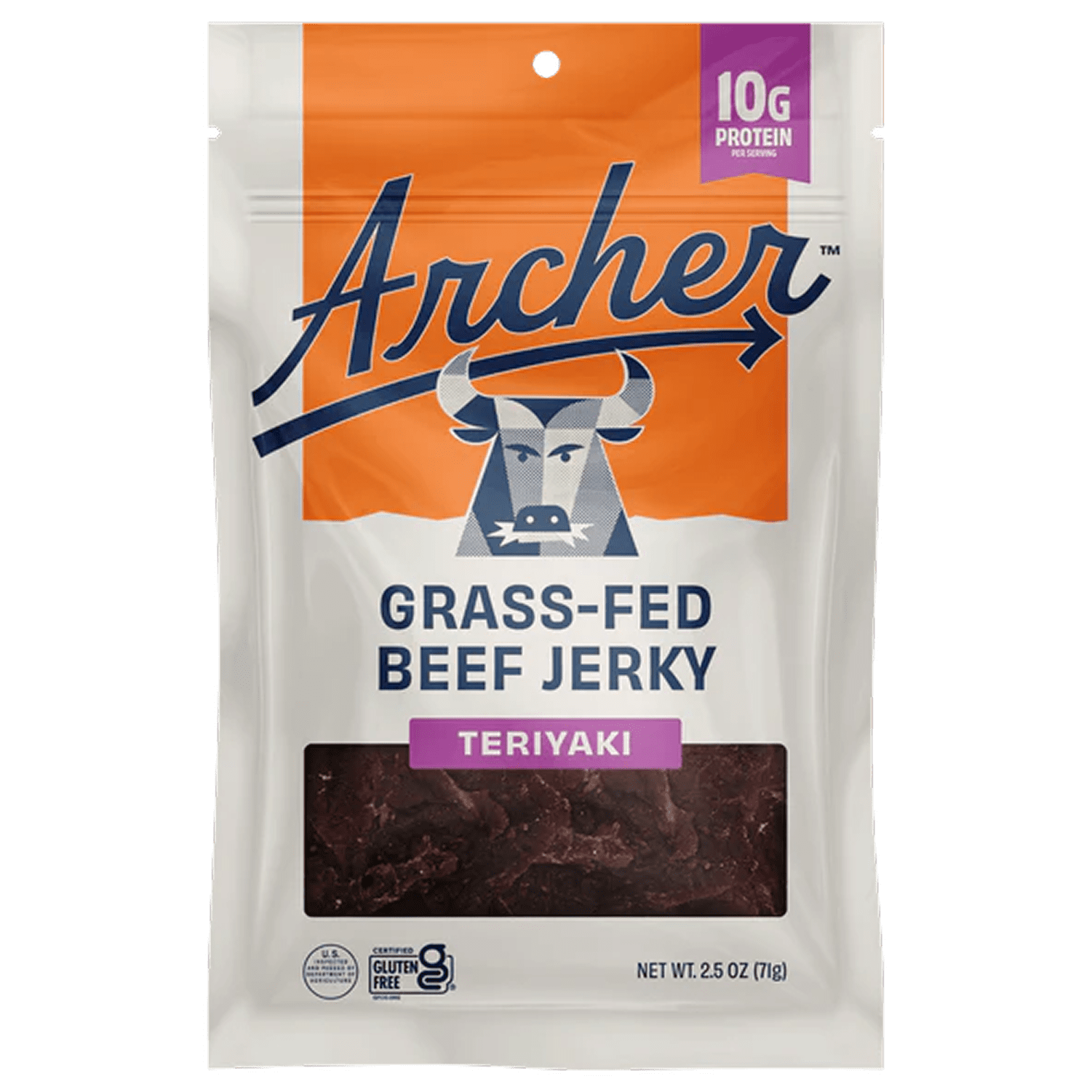 Archer Gluten-Free Teriyaki Beef Jerky 7oz Resealable Bag