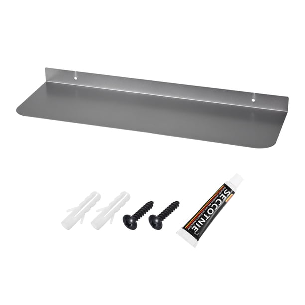 Estantes de Aluminio Uxcell para Pared 16" Estantes Flotantes Grises Soporte de Exhibición para Baño