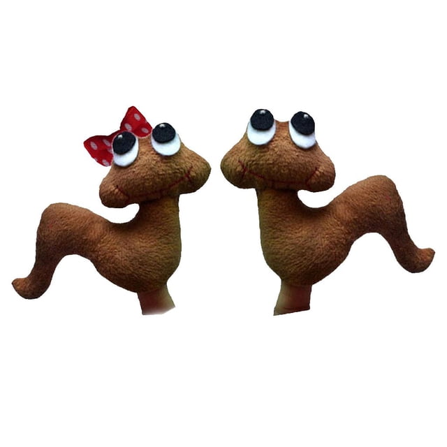 2pcs Juguetes Juegos Educativos Peluche Marionetas de - Gusanos En El Jardín Sunnimix La mano del juguete