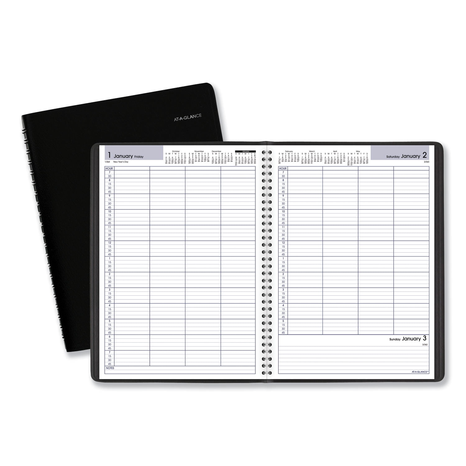 8" x 11" AT-A-GLANCE DayMinder Daily 4-Person Appointment Book 2021 G5600021 