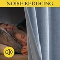thumbnail image 6 of NICETOWN Full Blackout Linen Curtains 95" Long, Noise Reducing Grommet Energy Saving Room Darkening Drapes, Stone Blue, 2 Panels, 52"x95", 6 of 7