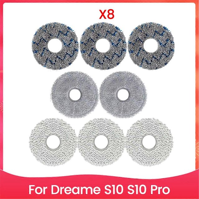 8PCS Mop Pads Fit for Dreame S10 S10 Pro Robot Vacuum Cleaner Mop Cloth Accessories Replacement Part