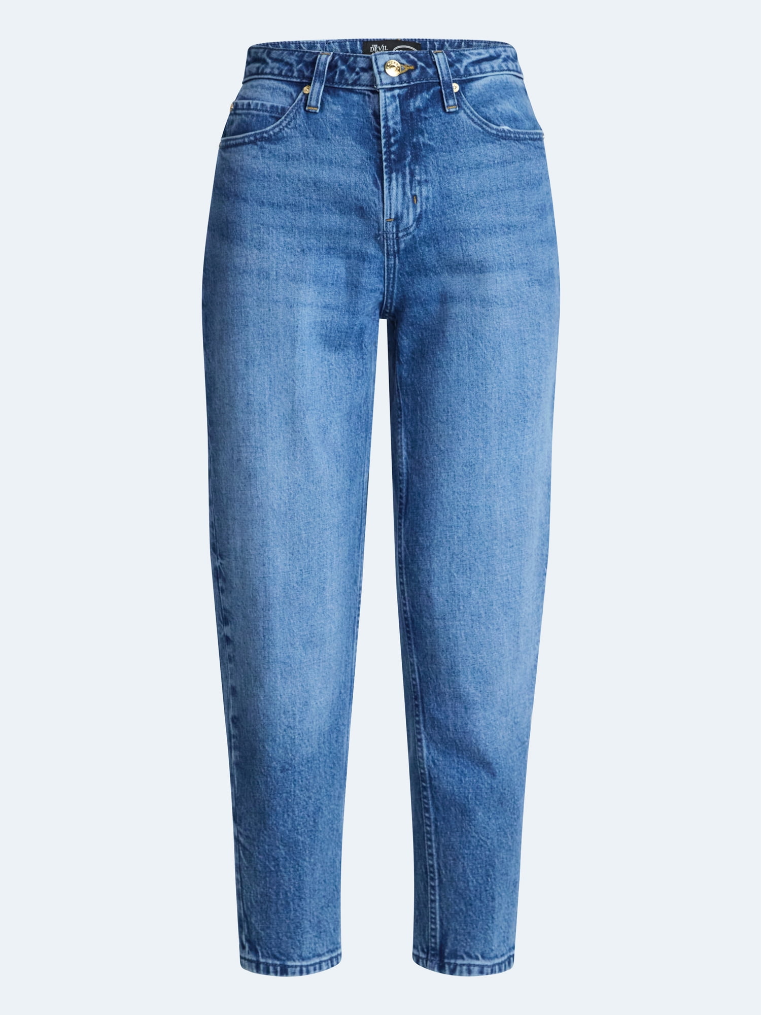 Devil Wears Prada Scoop Collection Women's and Women's Plus Crease Barrel Jeans, 26.5'' Inseam, Sizes 0-26W