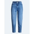 thumbnail image 5 of Devil Wears Prada Scoop Collection Women's and Women's Plus Crease Barrel Jeans, 26.5'' Inseam, Sizes 0-26W, 5 of 6