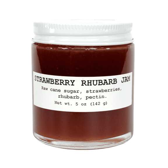Strawberry Rhubarb Jam, 5 oz - Craft, Gourmet, Unusual Jams & Jellies Made in West Virginia, USA