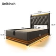 thumbnail image 3 of Lift Up Storage Bed Frame with 360 Surround LED Lights, Upholstered Platform Bed with Buttons, Apps or Remote Control, Hydraulic Storage Bed with USB Type-C Charging, No Box Spring Needed, 3 of 7