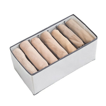 

Catinbow Closet Drawer Organizer Underwear Organizer Drawer Divider Foldable Cloth Storage Box for Bra Tie Handkerchief Socks Scarves Gray