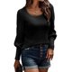thumbnail image 2 of Jersey de punto para mujer, jersey para mujer, Top de canalé para mujer, Top de manga larga de punto acanalado, suéter con cuello en U para mujer, durabilidad probada en el tiempo, 2 of 6