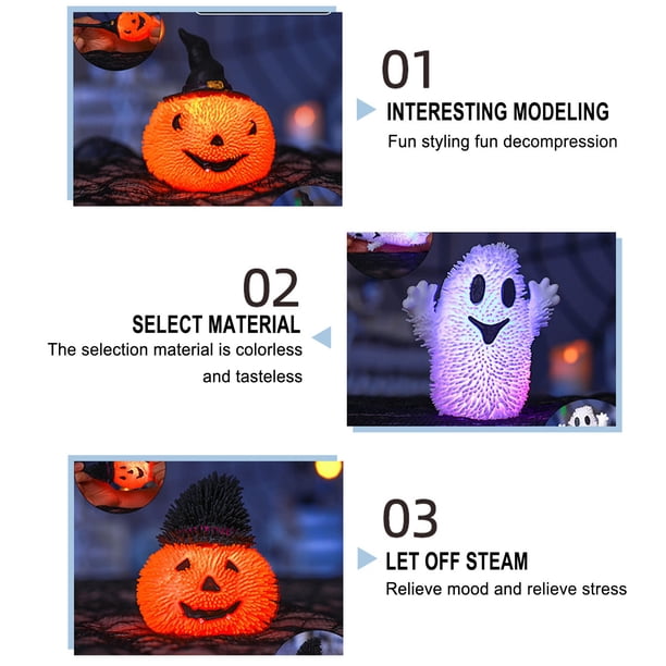 Cameland Halloween New Flash White Ghost Pumpkin Head Spooky Doll