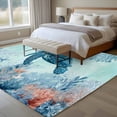 thumbnail image 4 of Large Area Rugs for Living Room Bedroom, Coastal Turtle Blue 8'x10' Rug Washable Carpet Runner Indoor Outdoor, Summer Beach Nautical Coral Starfish Non Slip Floor Mats Rug for Kitchen, Patio, 4 of 8