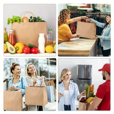 Superlele 90pcs Kraft Paper Gift Bags With Handle, 11.8x5.9x15.7 Inches Paper Bag, Paper Bags With Handles, Shopping Bags In Bulk, For Wedding, Merchandise And Retail Shopping Use, Party Favor Bags,