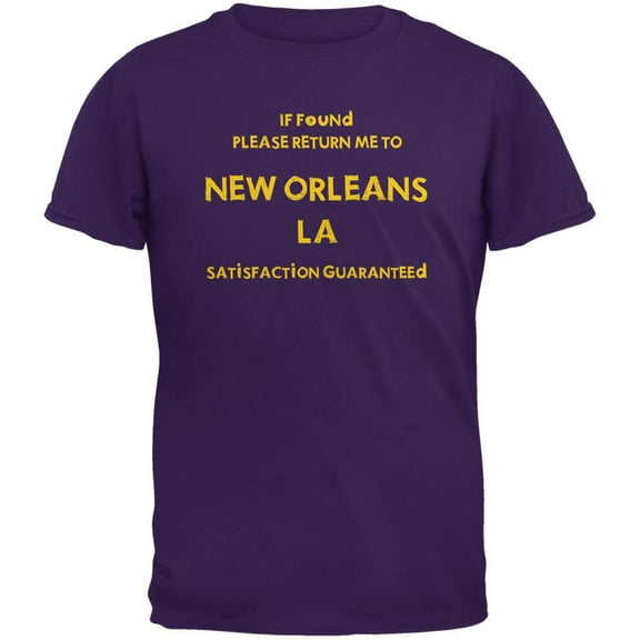 Mardi Gras Return Me to New Orleans Purple Adult T-Shirt - Medium