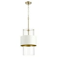 thumbnail image 7 of 8013-3280 Quorum Lighting 1 Light Drum Pendant in Contemporary style - 12 inches wide by 19.75 inches high-Aged Brass/Blue Finish    -Traditional, 7 of 7
