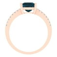 thumbnail image 4 of 1.62 ct Princess Cut Natural London Blue Topaz Solitaire with Accents Engagement Ring for Women in 18K Rose Gold, 4 of 5
