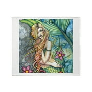 CafePress - Colorful Mermaid Throw Blanket - Soft Fleece Throw Blanket, 50"x60" for All Ages
