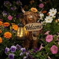 thumbnail image 2 of Solar Highland Cow Garden Outdoor Statue Cow Figurines Sculpture with LED Light Farmhouse Decor Patio Balcony Yard for Pasture & Farm Theme Mother's Day Housewarming Gift, 2 of 8
