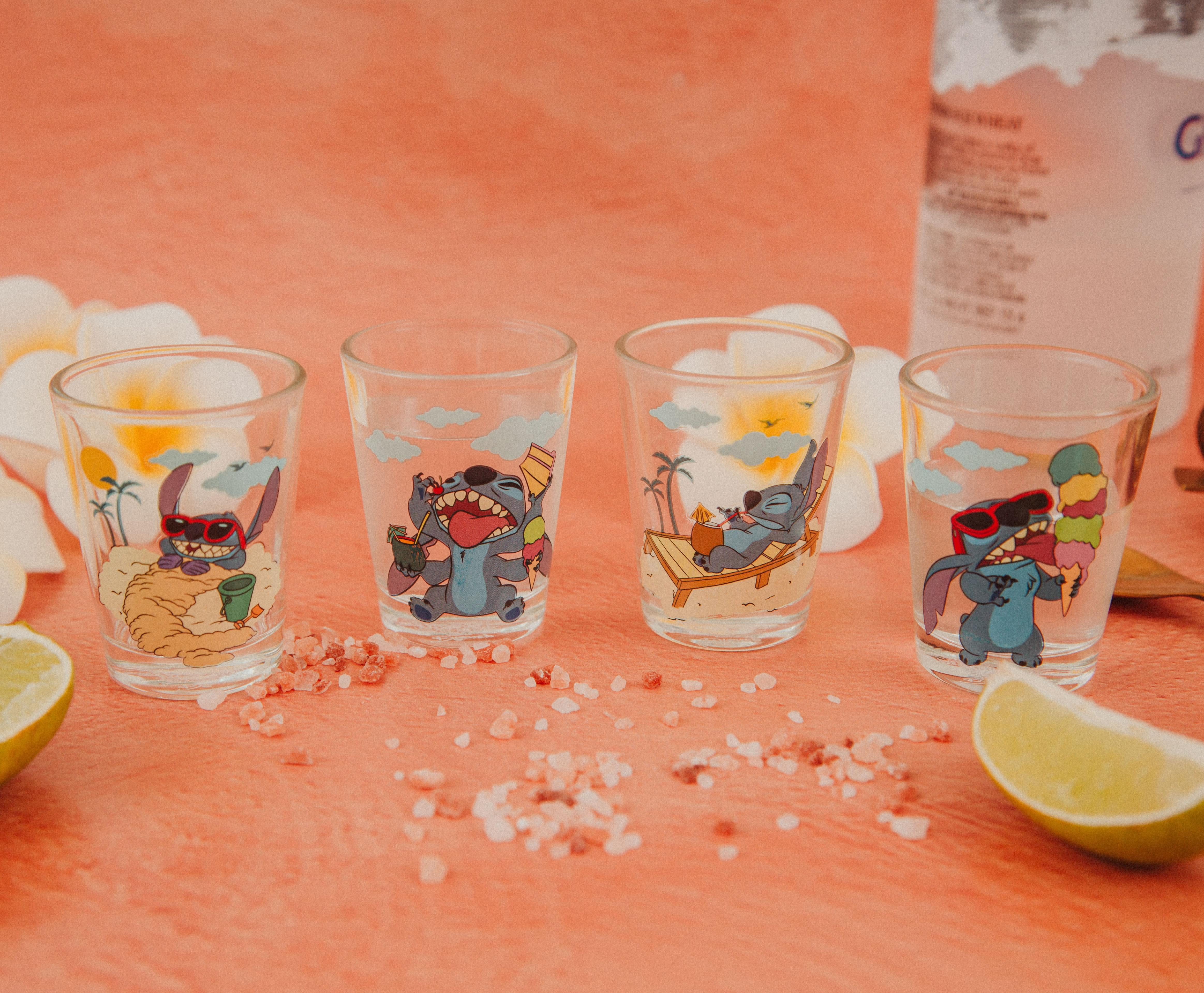 Disney Lilo & Stitch Beach Day 10-Ounce Tumbler Glasses Set of 4