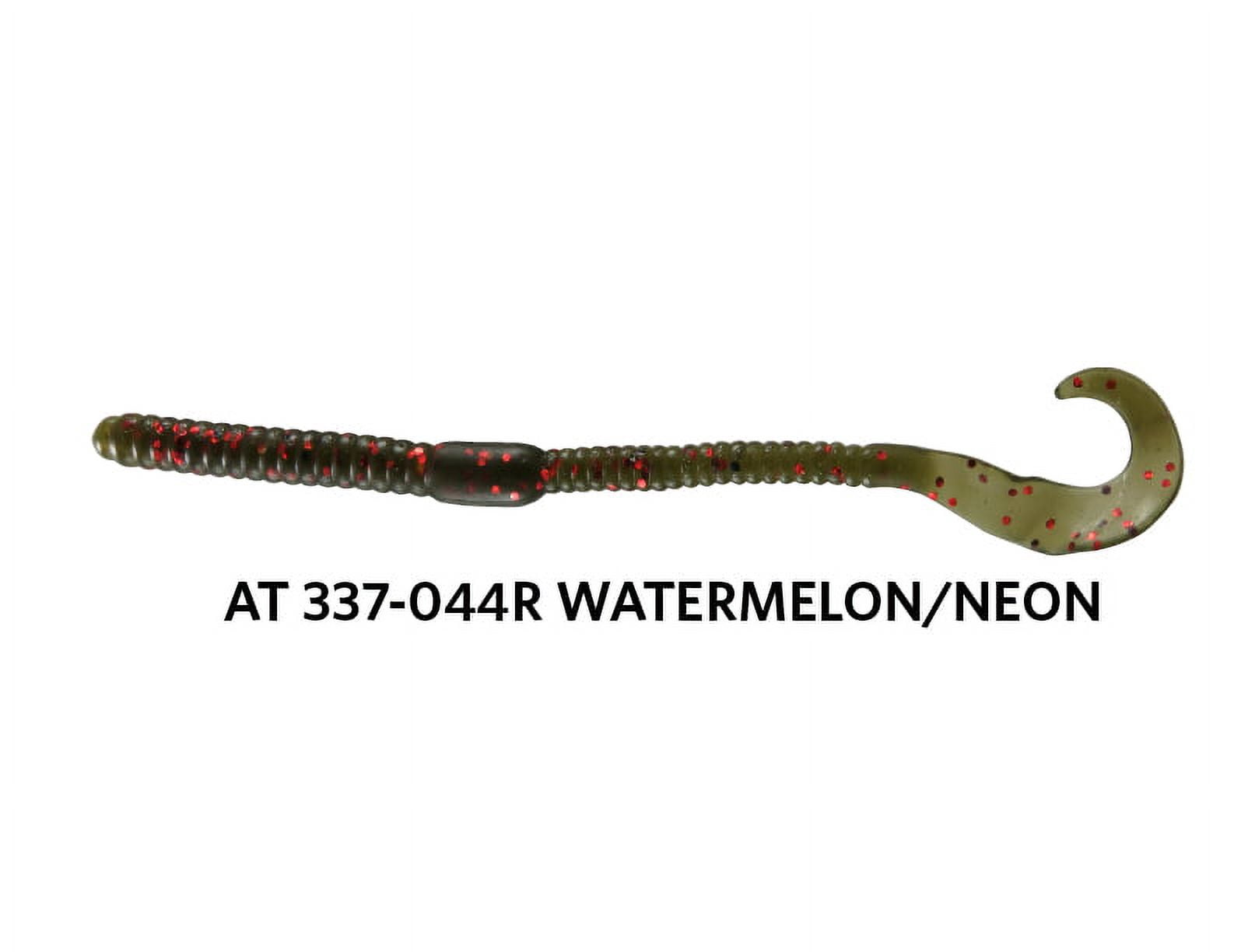 Luck-E-Strike, 6" Twirl Tail Worm, Watermelon Pumpkin, Plastic Worms