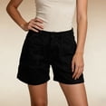 thumbnail image 2 of Women's High Waisted Denim Shorts with Patch Pockets Casual, 2 of 7