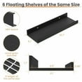 thumbnail image 3 of Floating Shelves for Wall, Wall Shelves for Decor Storage Set of 6, Wall Mounted Wood Shelf for Bedroom, Living Room, Bathroom, Kitchen, Picture Ledge Shelf, Black, 3 of 8