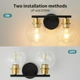 thumbnail image 4 of Deyidn 2 Light Black and Gold Bathroom Vanity Light with Globe Glass Shade Modern Bathroom Wall E26 Bulb, 4 of 6