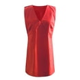 thumbnail image 3 of Vestido sin mangas de lino con cuello en V para mujer - Corte ajustado, color liso, falda chaleco de verano - S-XXL, 3 of 3
