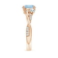 thumbnail image 3 of ANGARA Natural Nature Inspired 1.6 ct Aquamarine & Diamond Twisted Vine Ring in 14K Rose Gold for Women (Size-8mm) | March Birthstone, Anniversary, Jewelry Gift for Women | Natural Aquamarine Ring, 3 of 10