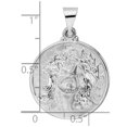 thumbnail image 2 of 14k White Gold Polished and Satin Hollow Religious Faith Inspiration Jesus Face Disc Pendant Necklace 20.68mm Wide >mm T, 2 of 2