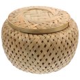 thumbnail image 1 of GOOHOCHY Cesta de frutas tejida de bambú multifunción para almacenamiento, cesta de bambú tejida para el hogar, 1 of 8