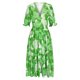 thumbnail image 4 of Puntoco Vestido De Manga Corta Con Cuello En V, Nuevo Vestido Suelto De Gran Elasticidad Con Cuello En V Floral Para Vacaciones En La Playa Para Mujer Verde Xl, 4 of 6
