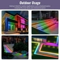 thumbnail image 6 of WYZworks 960LEDs, 50ft Colorful 16-Mode Flat LED Outside Strip Lights, SMD 2835, Waterproof Permanent Heavy Duty Outdoor Exterior Accent Lighting, ETL Certified, Connectable Flexible Clear PVC Shell, 6 of 9