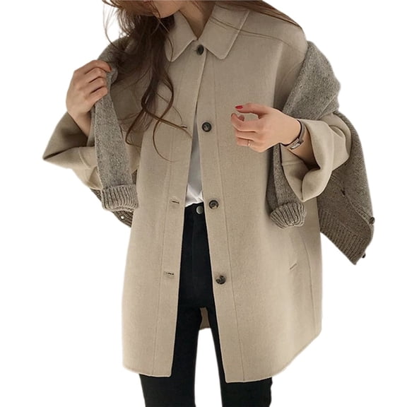 Female Casual Thicken Wool Blend Coat Color S