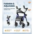 thumbnail image 5 of VOCIC Z22 Upright Rollator Walker with Adjustable Armrests & GelCool Seat, 300lb Capacity, 8" All-Terrain Wheels, Cup/Cane Holder-Blue, 5 of 9