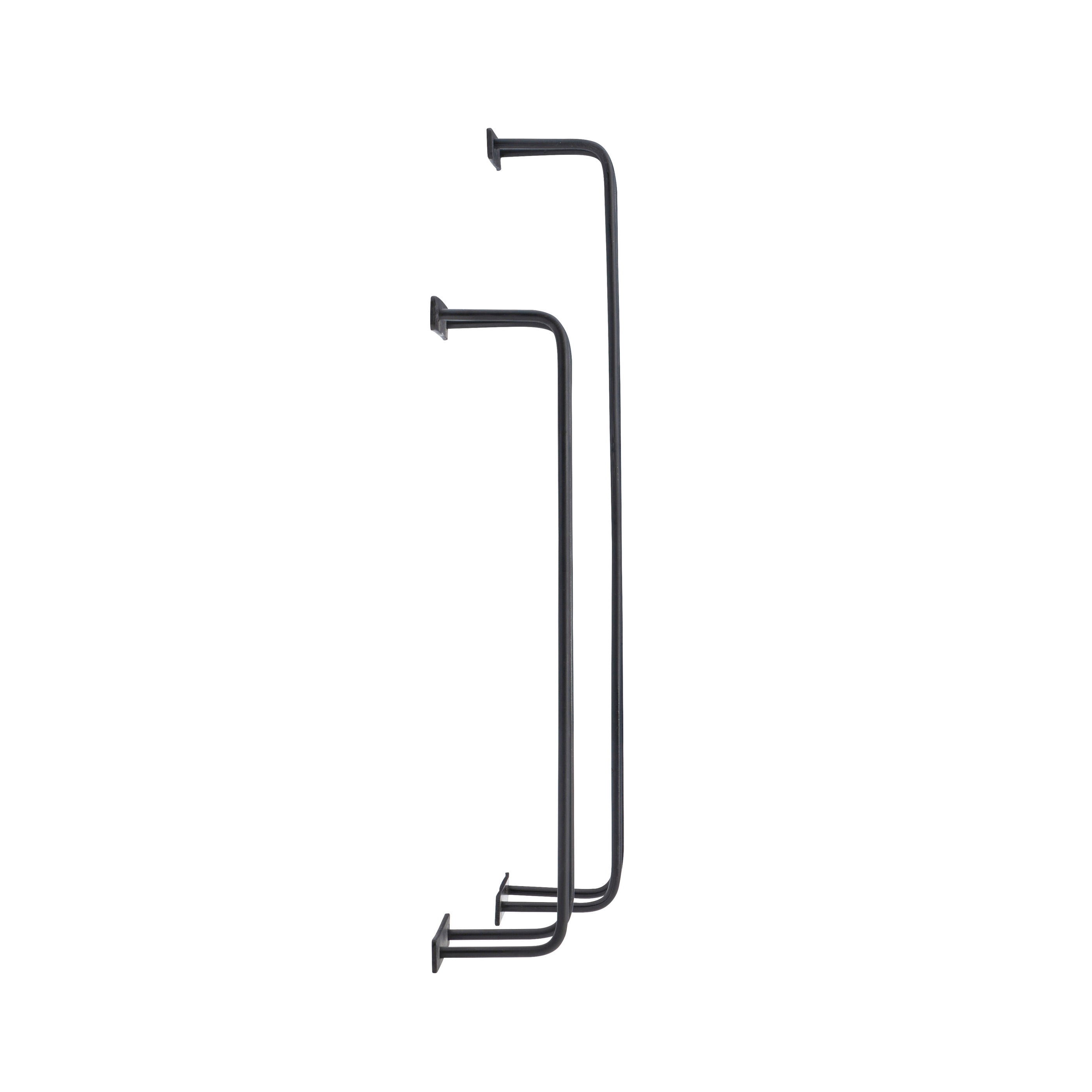 Brabson Wall-Mounted Metal Bathroom Towel Rack, Set of 2, Black