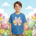 thumbnail image 4 of AWZXDE Hauts pour Filles à Manches Courtes T-Shirt Graphique pour Enfants Jeu Décontracté Thème de Pâques Imprimé Col Rond 1-13 Ans, 4 of 6