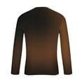 thumbnail image 4 of ZOYOEN Mens Gradient T-shirts- Fashion Crewneck Casual Long Sleeve Graphic Tee Brown Size 3XL, 4 of 5