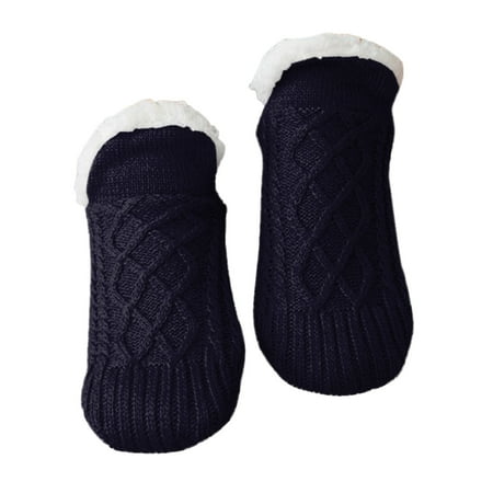 

Shiusina Socks Indoor Slipper Thermal Velvet For Women And Non Slip Socks Thermal Indoor Slippers Socks Woven Floor Socks Socks Navy L