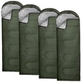thumbnail image 2 of 10 Pack of Bulk Wholesale Cold Weather Hooded Sleeping Bags for Adults, Kids, Homeless, Camping, Indoors & Outdoors - 10 Count Hooded Sleeping Bags in Forest Green -  71"L x 30"W, 2 of 7