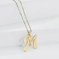 thumbnail image 4 of Joernso Pendant Necklace Cursive 26 Letters Jewelry Simple Bright Luster Couple Necklace for Daily Wear, 4 of 8
