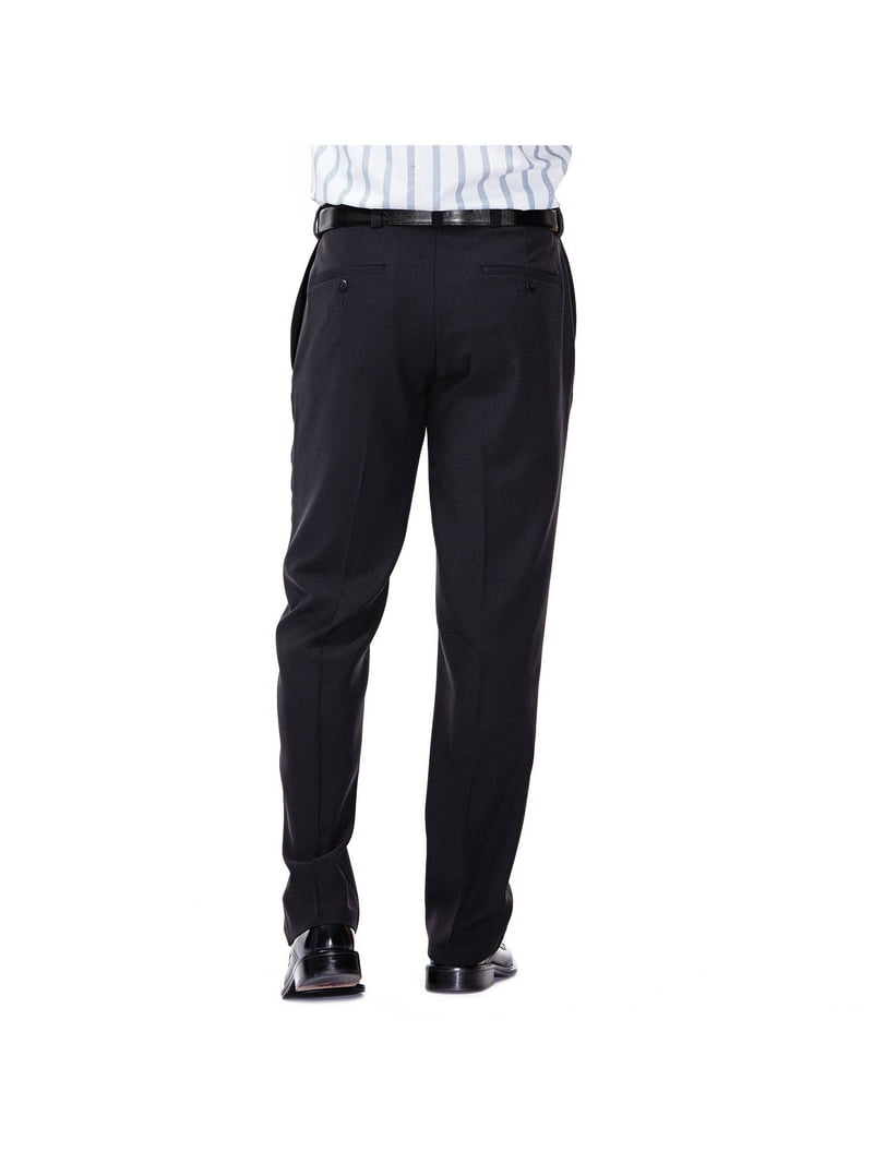 Haggar Men's Cool 18 Stretch Pants - Plain-Front Dress Pants With Hidden Expandable Waistband