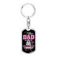 thumbnail image 1 of Like A Normal Dad Biker Stainless Steel or 18k Gold Premium Swivel Dog Tag Keychain, 1 of 8