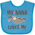 thumbnail image 3 of Inktastic My Nana Loves Me Sloth Girls Baby Bib, 3 of 4
