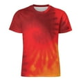 thumbnail image 4 of T Shirt For Men Tie Dye T-Shirt Yellow Orange Red Spiral Streetwear T-Shirts O-Neck Hip Hop Tshirt B, 4 of 7